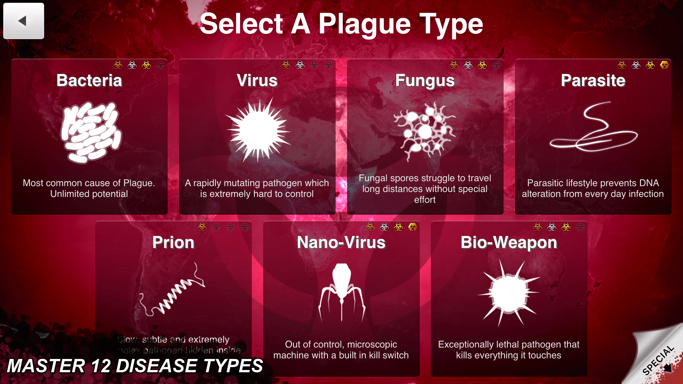 Captura de pantalla de Plague Inc.