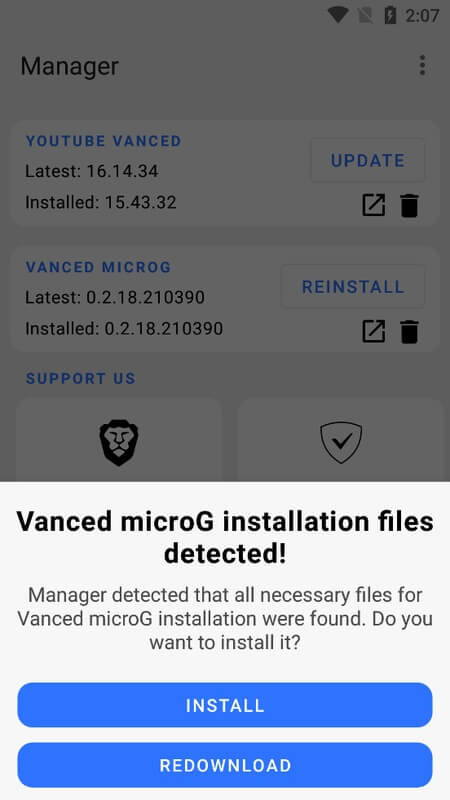 vanced microG installation files detected!