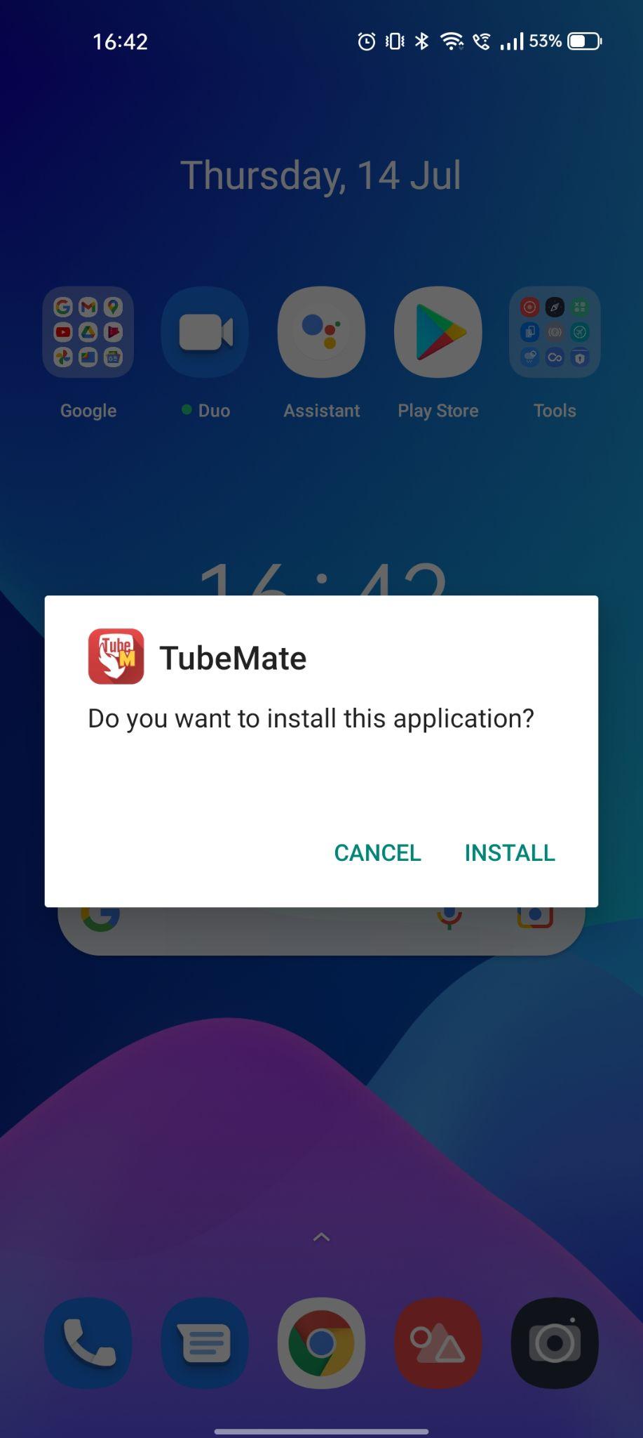 click on install