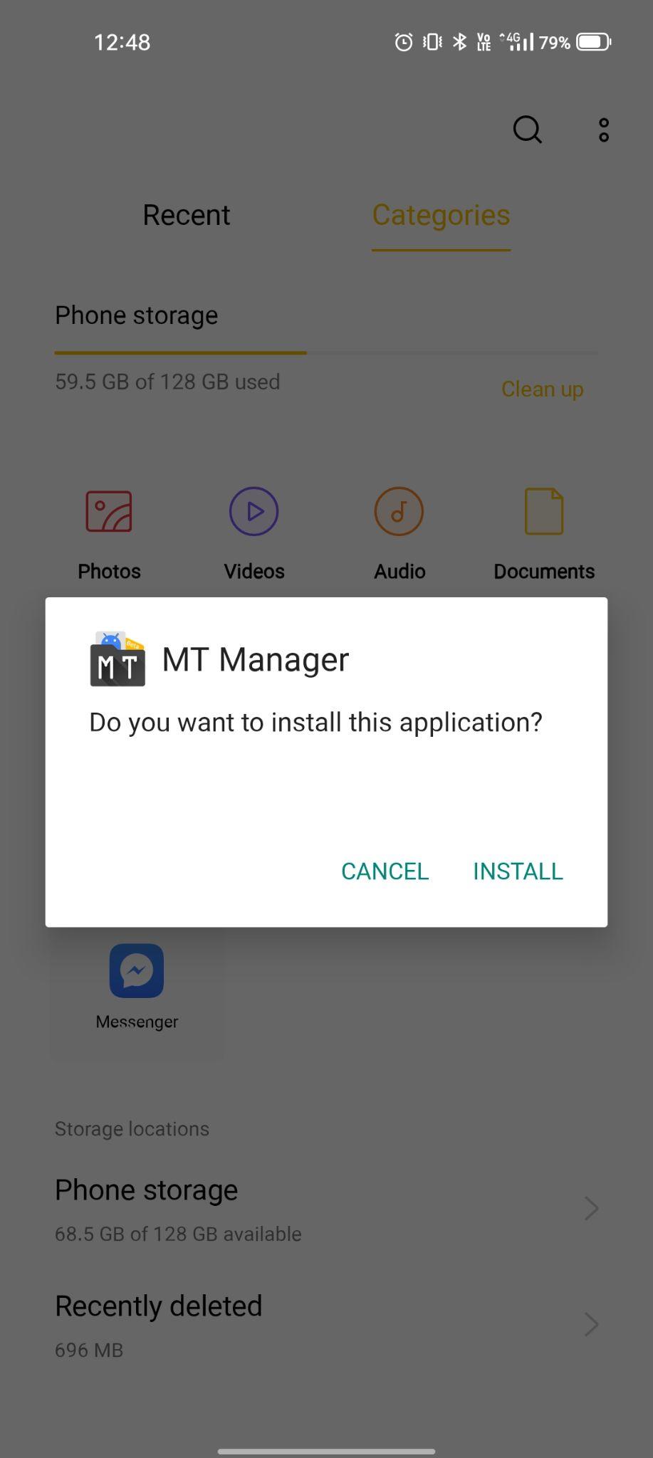 click on install