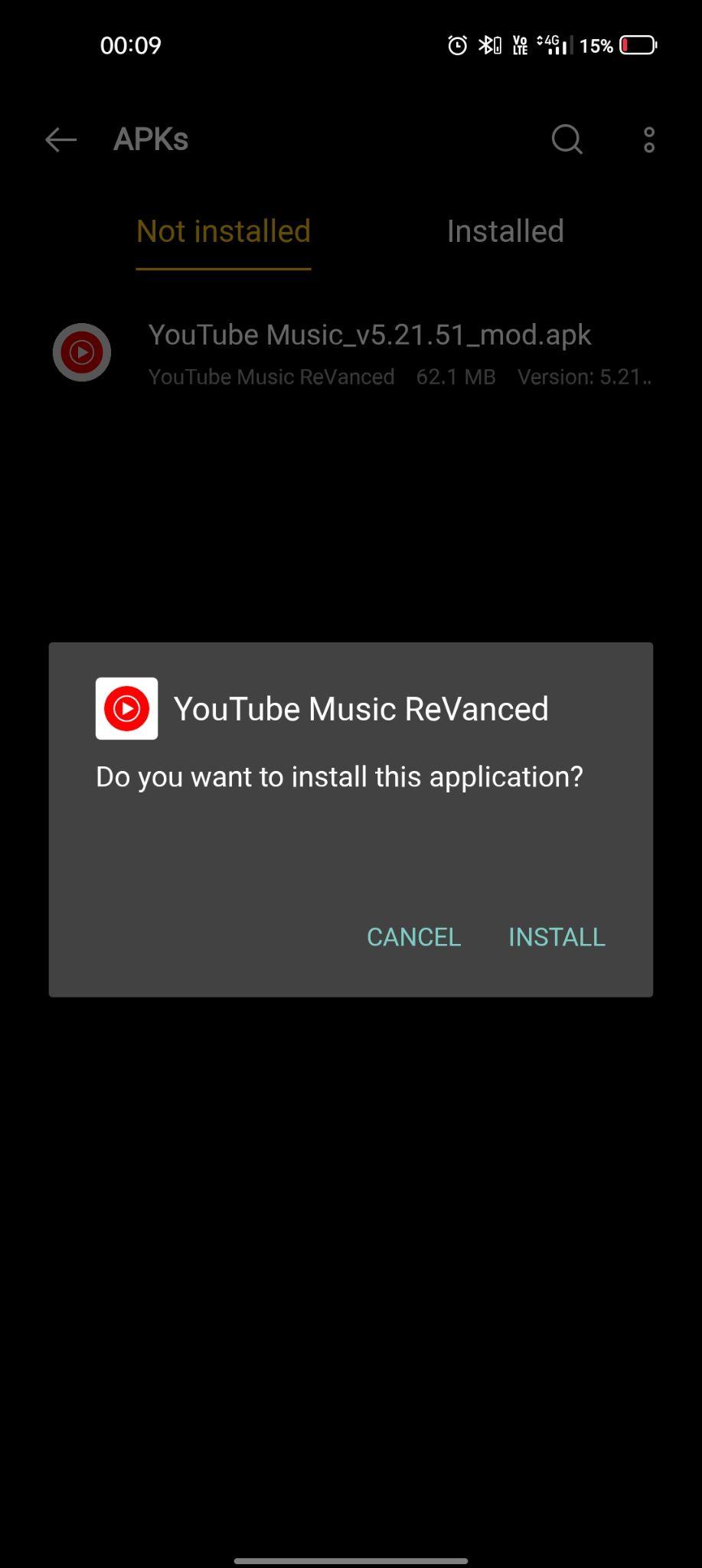 click on install