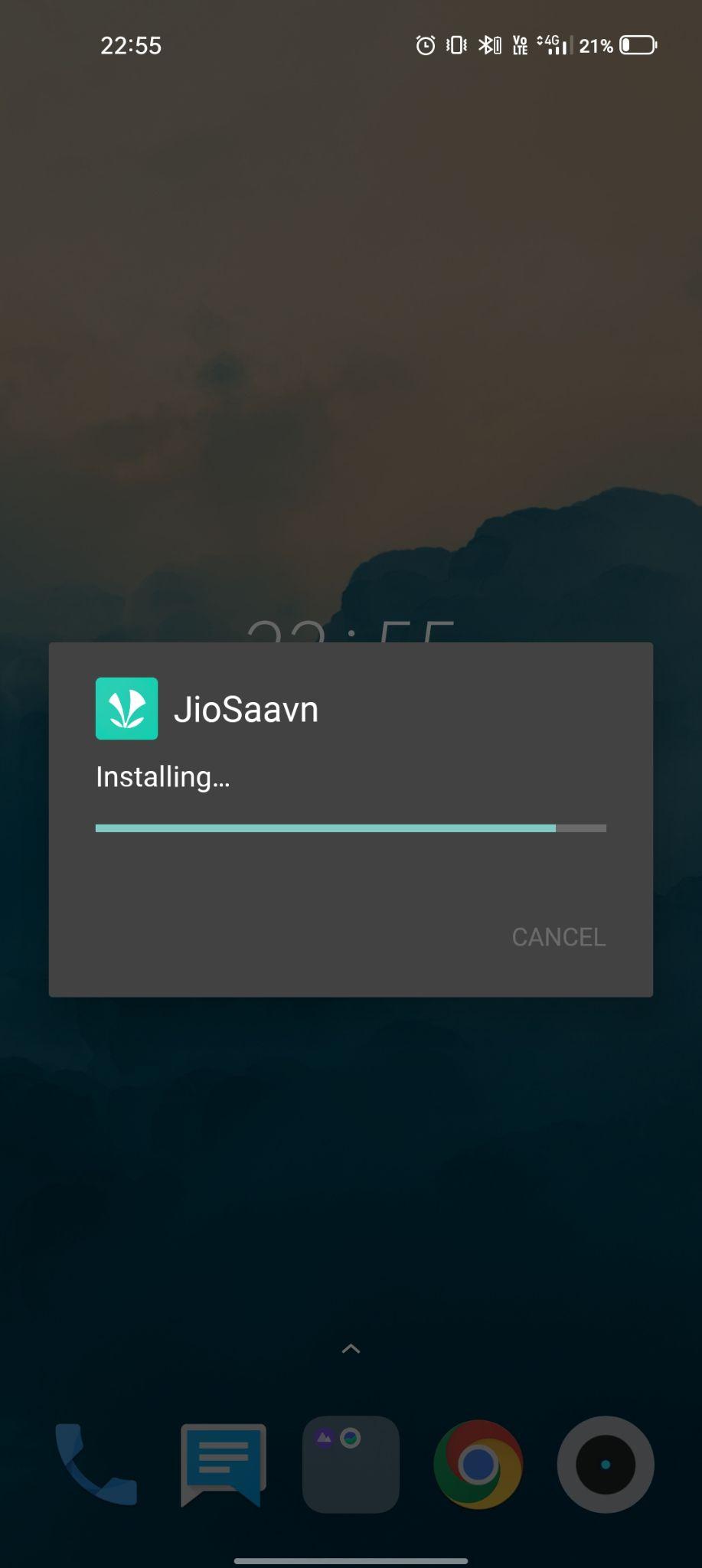 jiosaavn apk installing