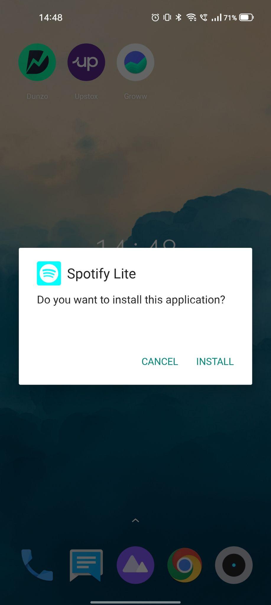 click on install