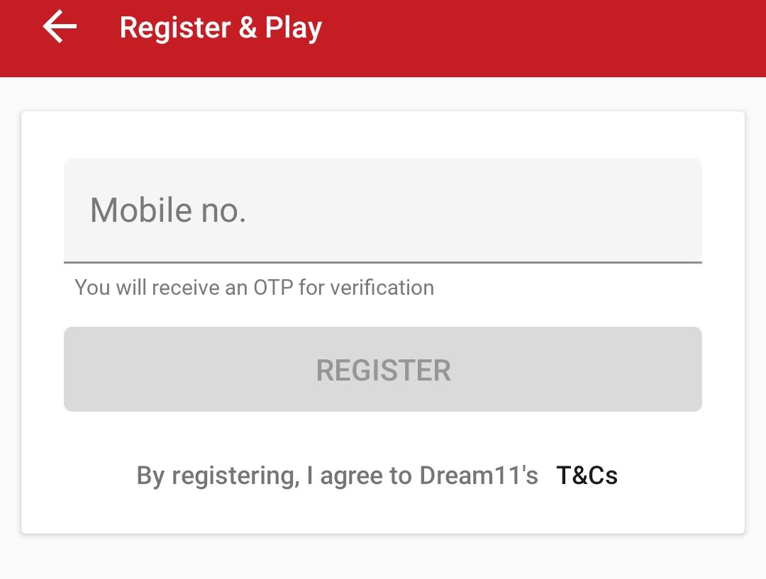 sign up on Dream 11
