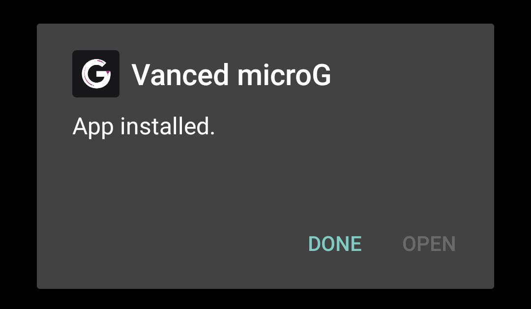 microg apk installed