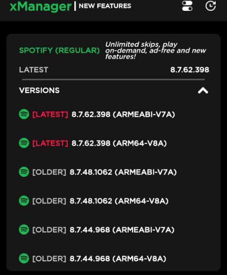 xmanager (use with spotify)