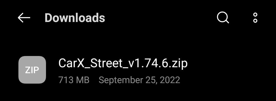 locate the downloaded apk file