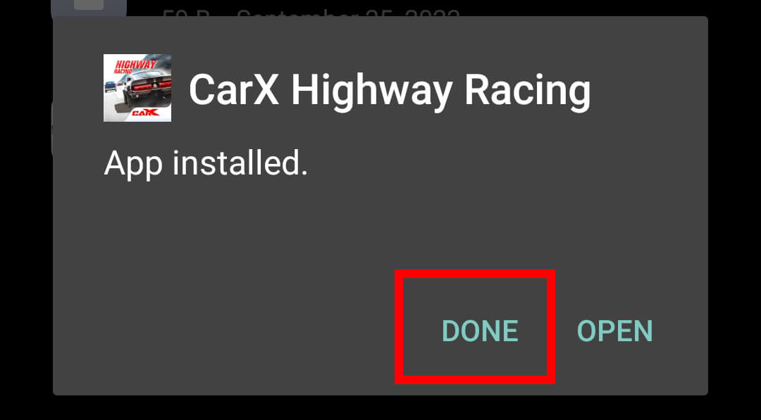 carx highway racing apk installed