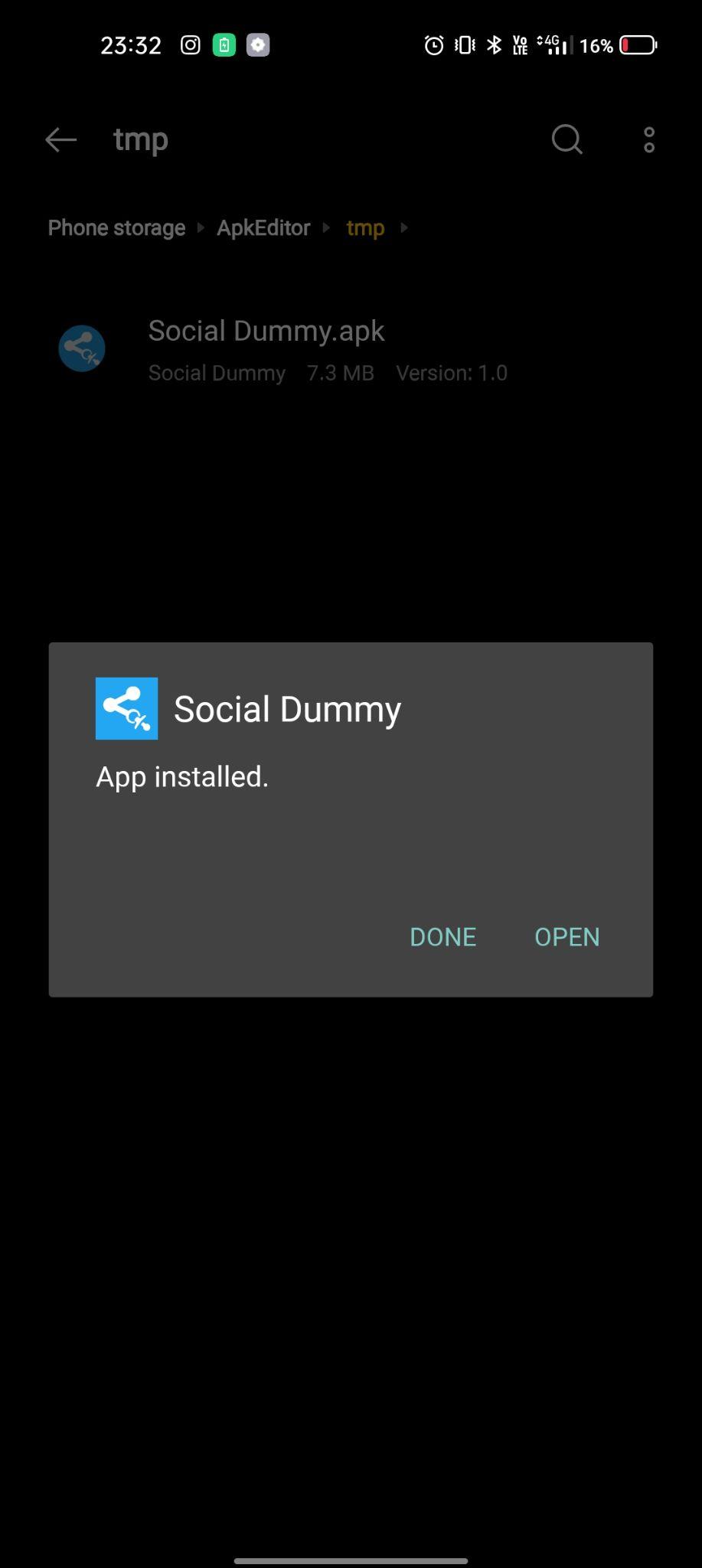 social dummy apk installed