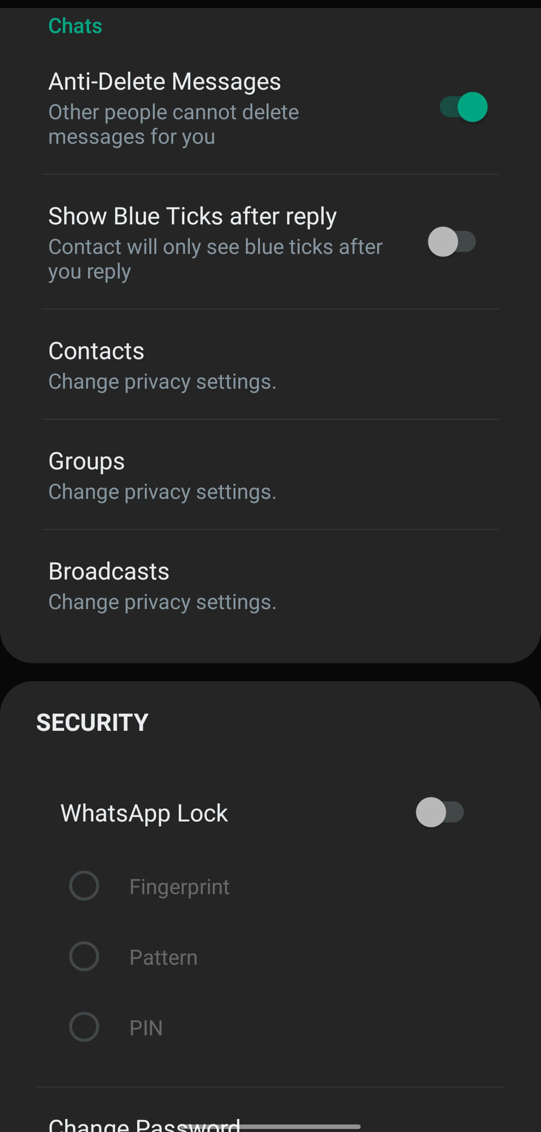 Cyber WhatsApp screenshot
