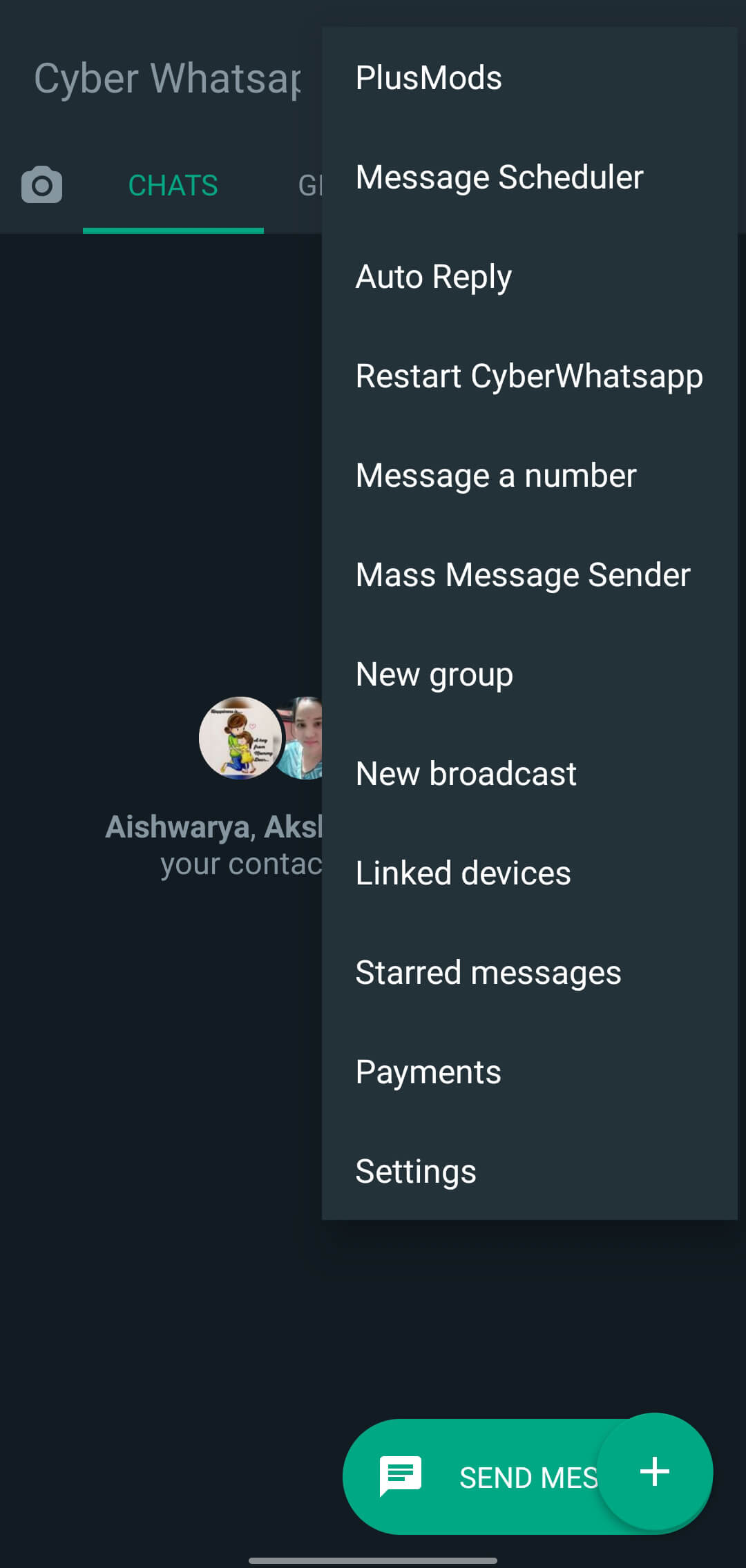 Cyber WhatsApp screenshot
