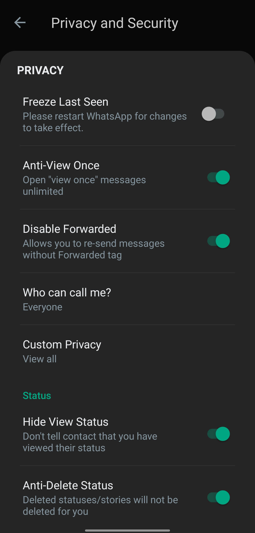 FMWhatsApp screenshot