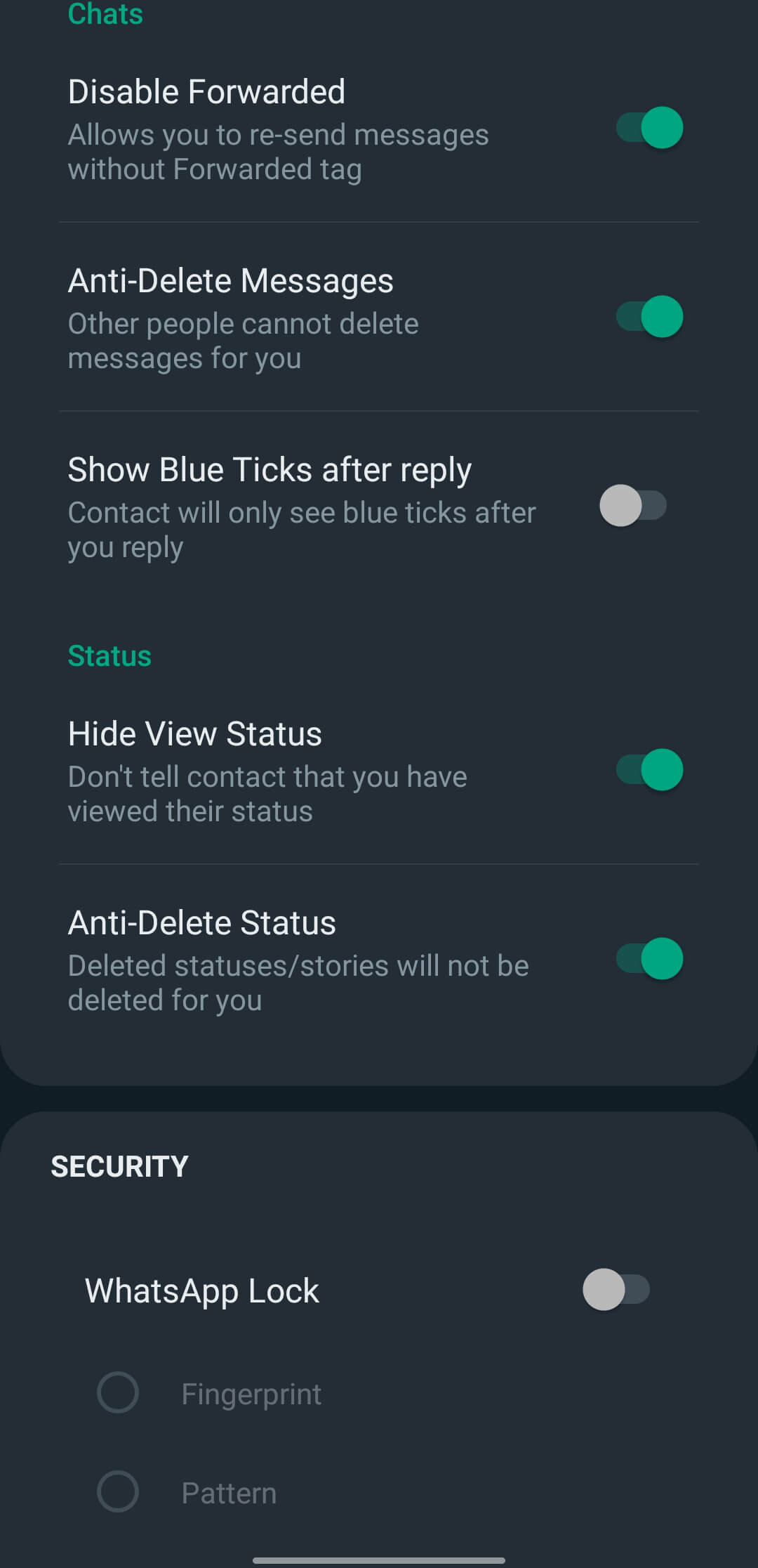 OGWhatsapp screenshot