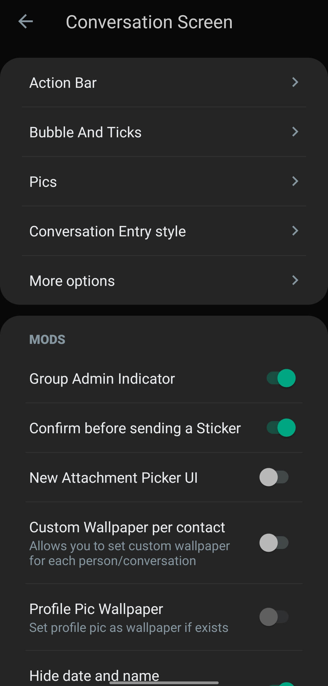 YOWhatsApp screenshot