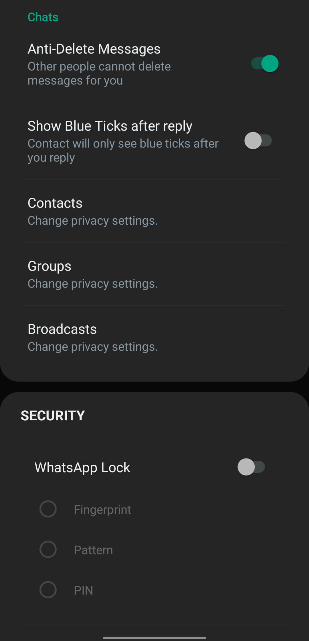 YOWhatsApp screenshot