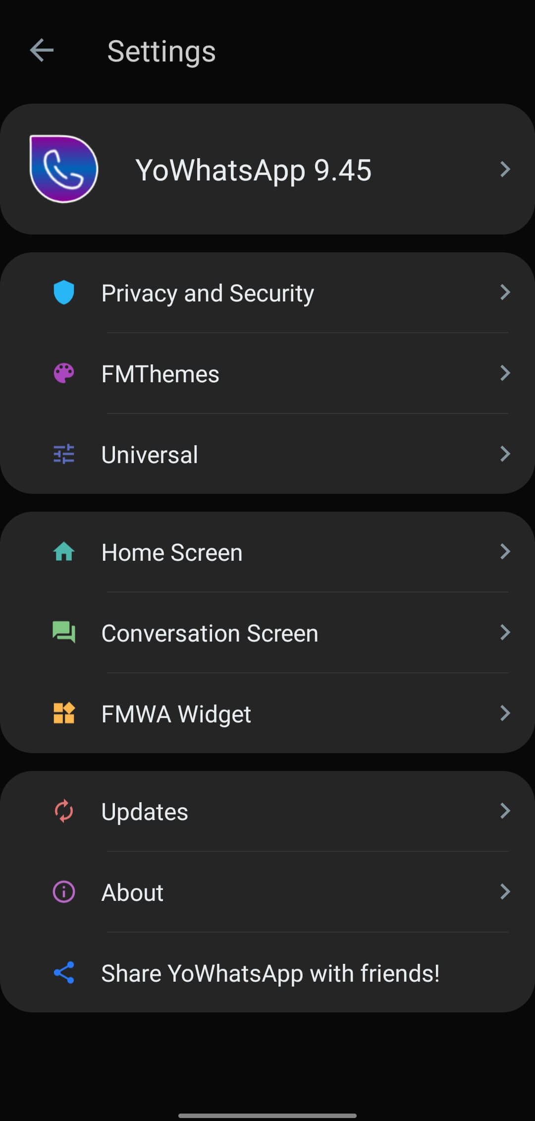 YOWhatsApp screenshot