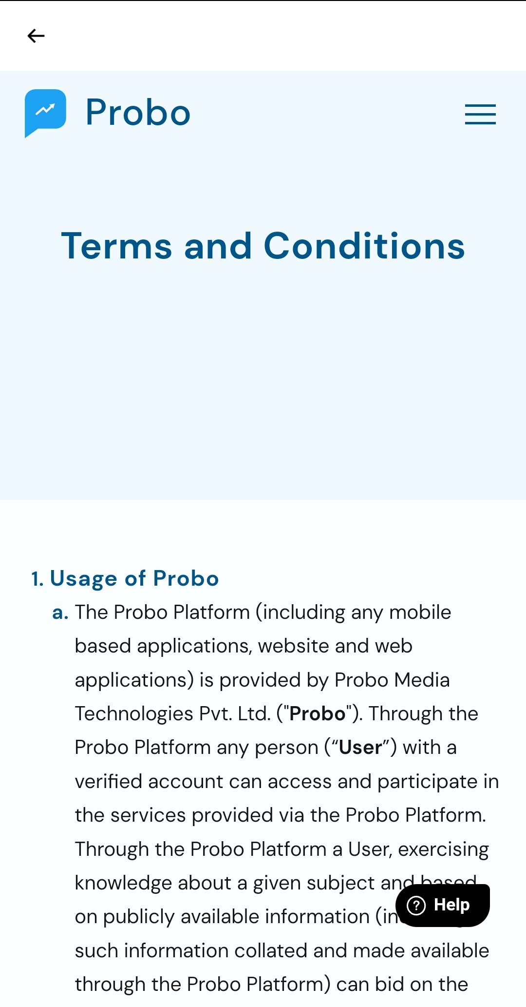 Probo screenshot