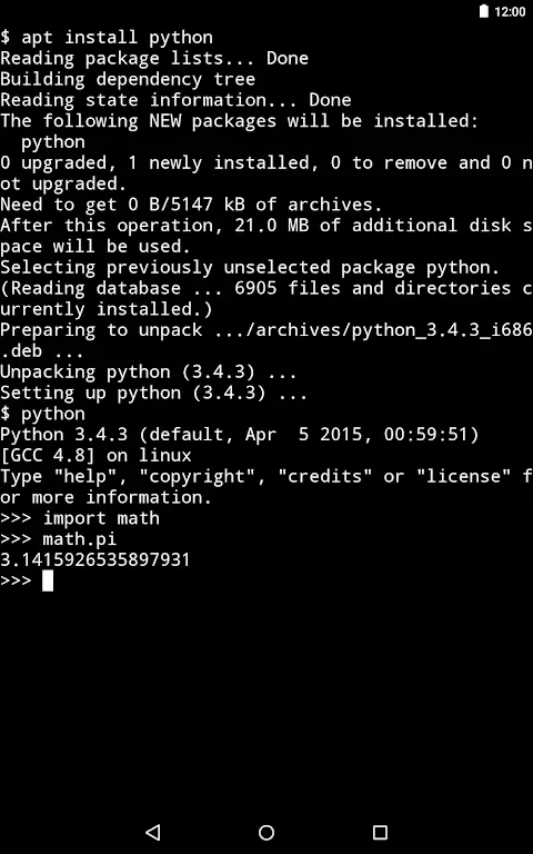 Termux screenshot