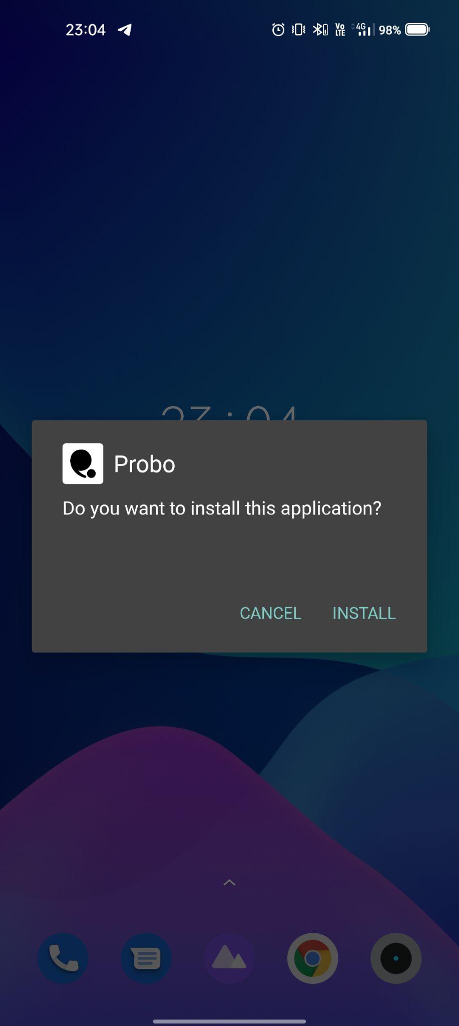 click on install
