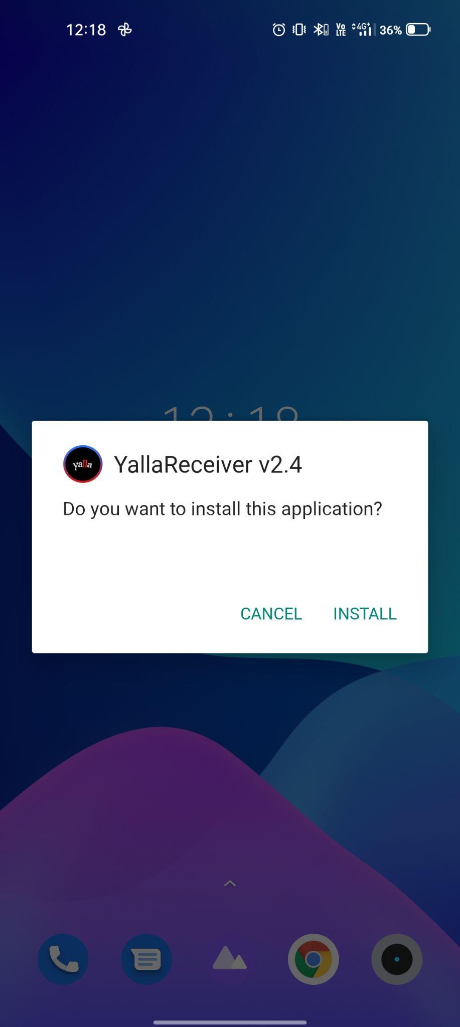click on install