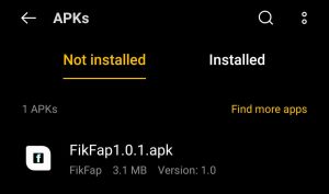 locate the downloaded apk file