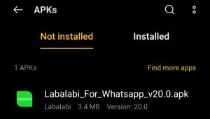 locate the downloaded apk file