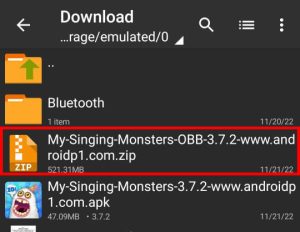 Find the downloaded zip file