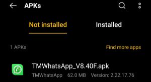 locate downloaded apk file