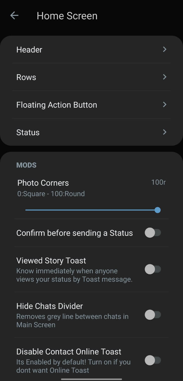 Blue WhatsApp screenshot