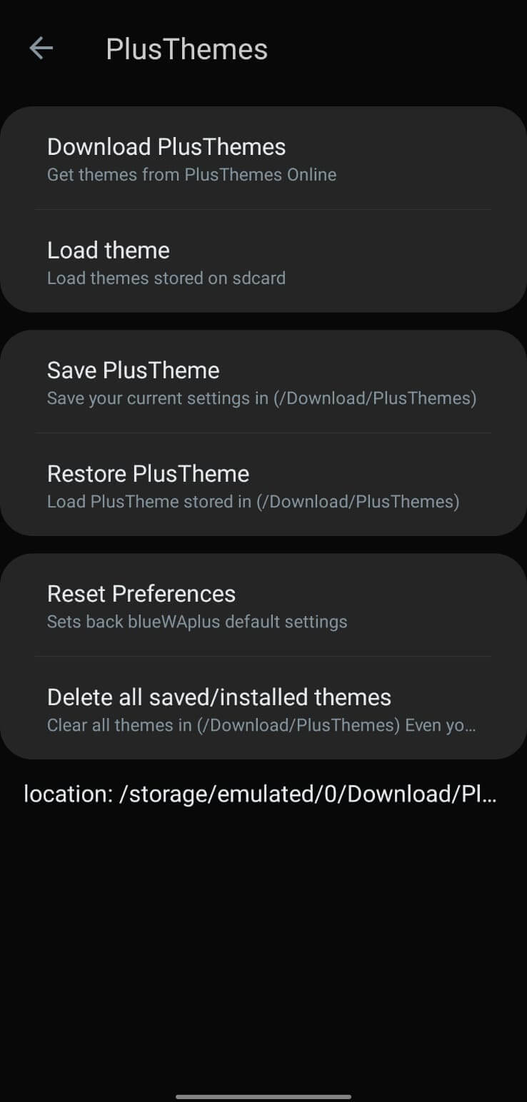 Blue WhatsApp screenshot