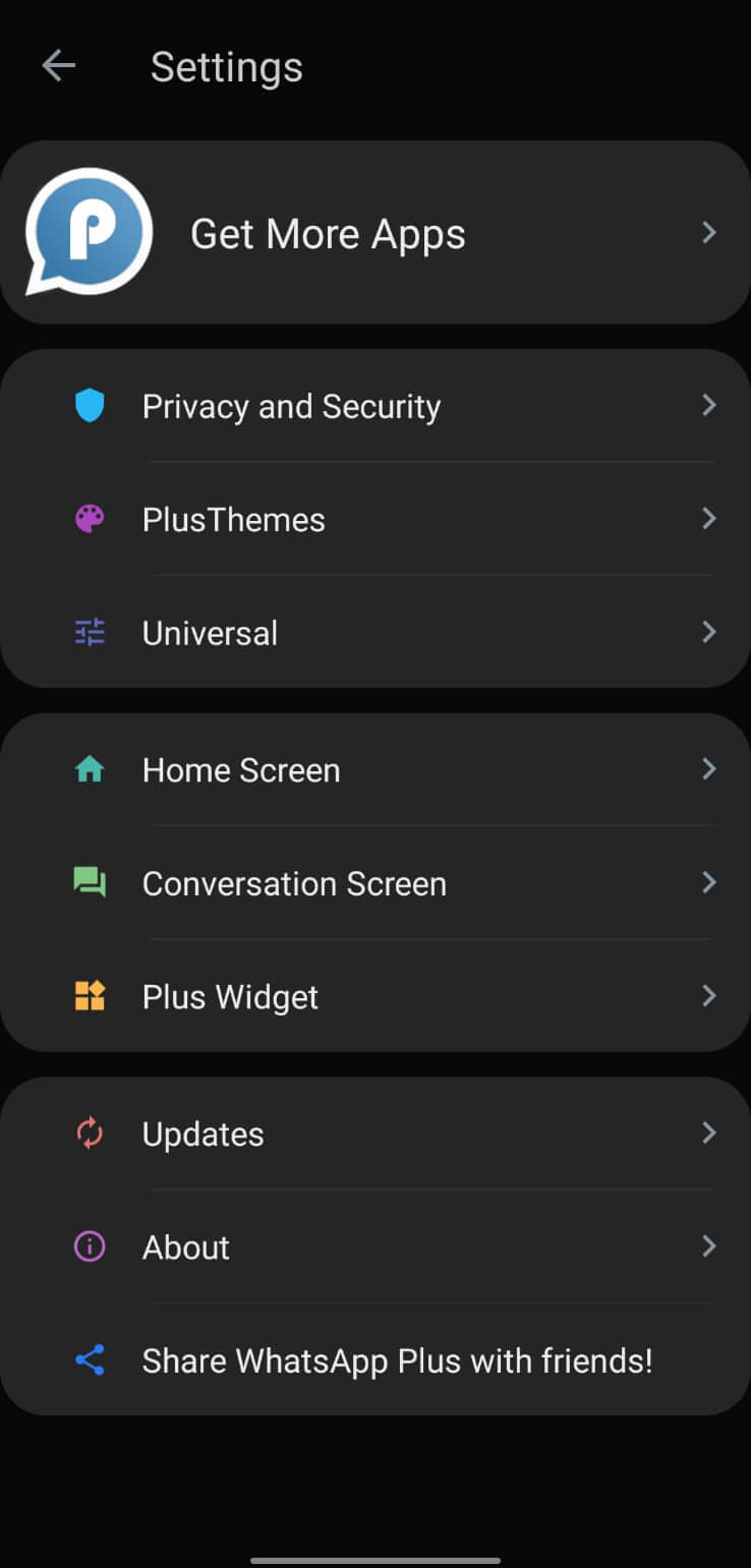 Blue WhatsApp screenshot