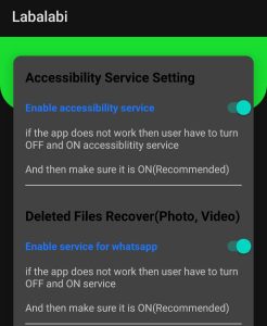 Enable the Accessibility service