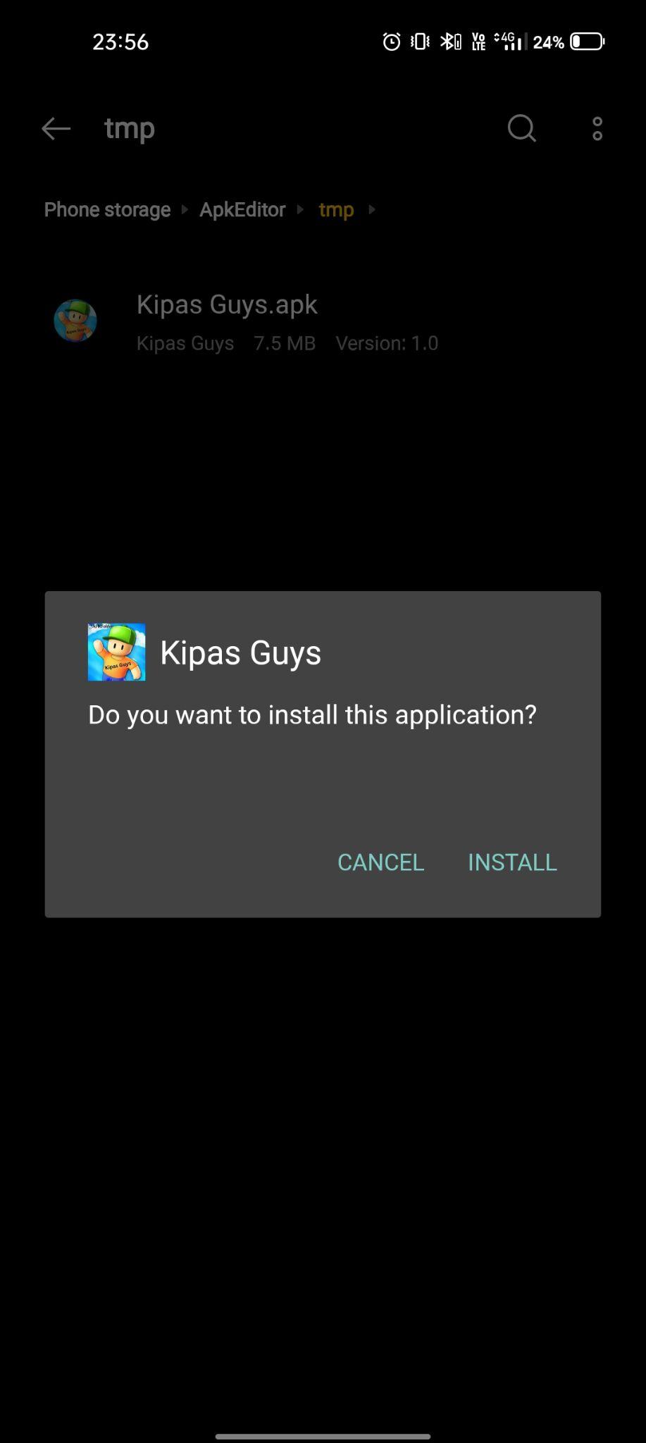 click on install