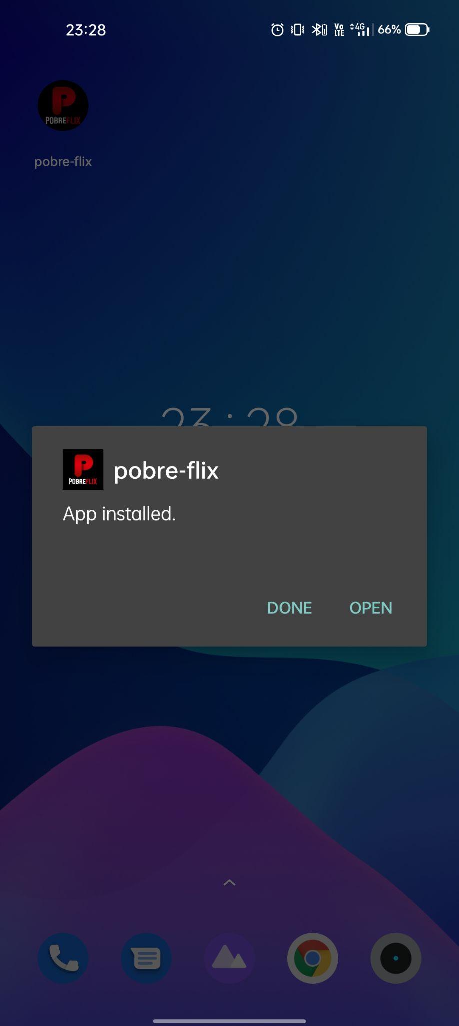 Pobreflix apk installed