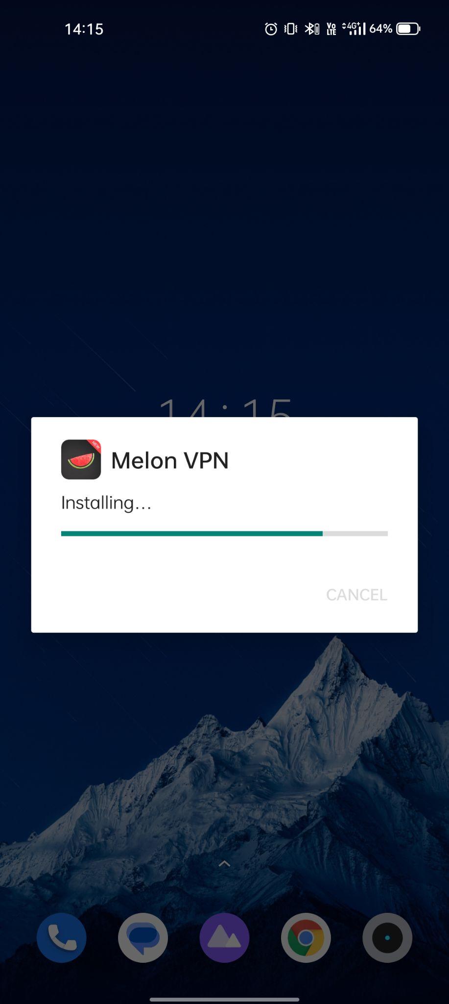 melon vpn mod apk installing