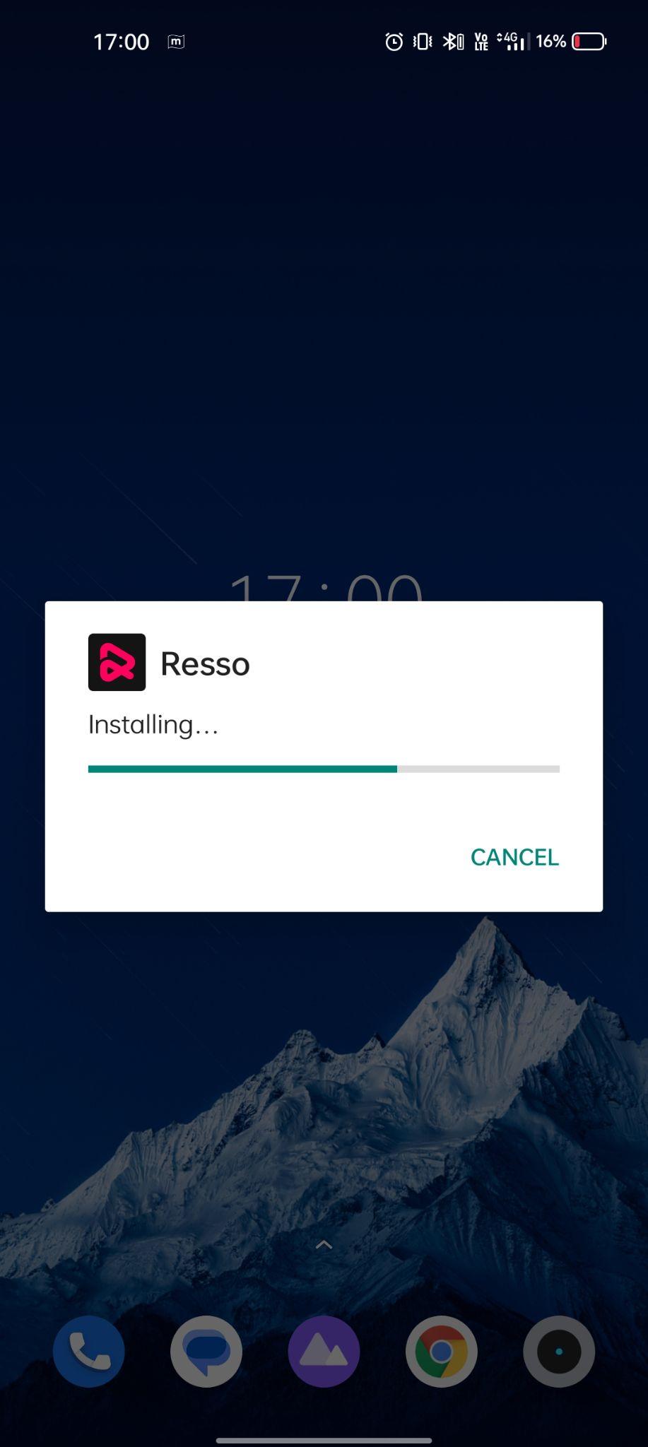 resso mod apk installing
