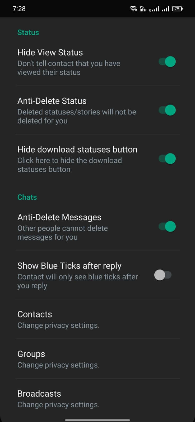 AG WhatsApp screenshot
