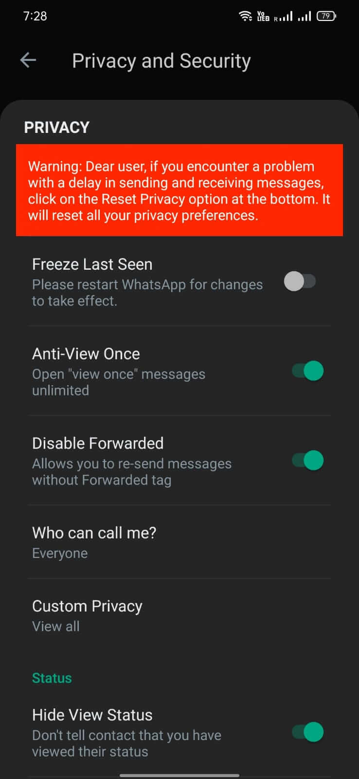 AG WhatsApp screenshot