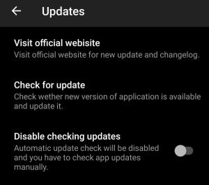 Click on Check for update 