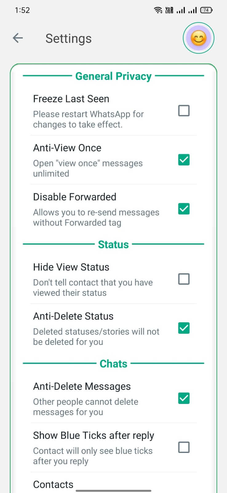 NA2 WhatsApp screenshot