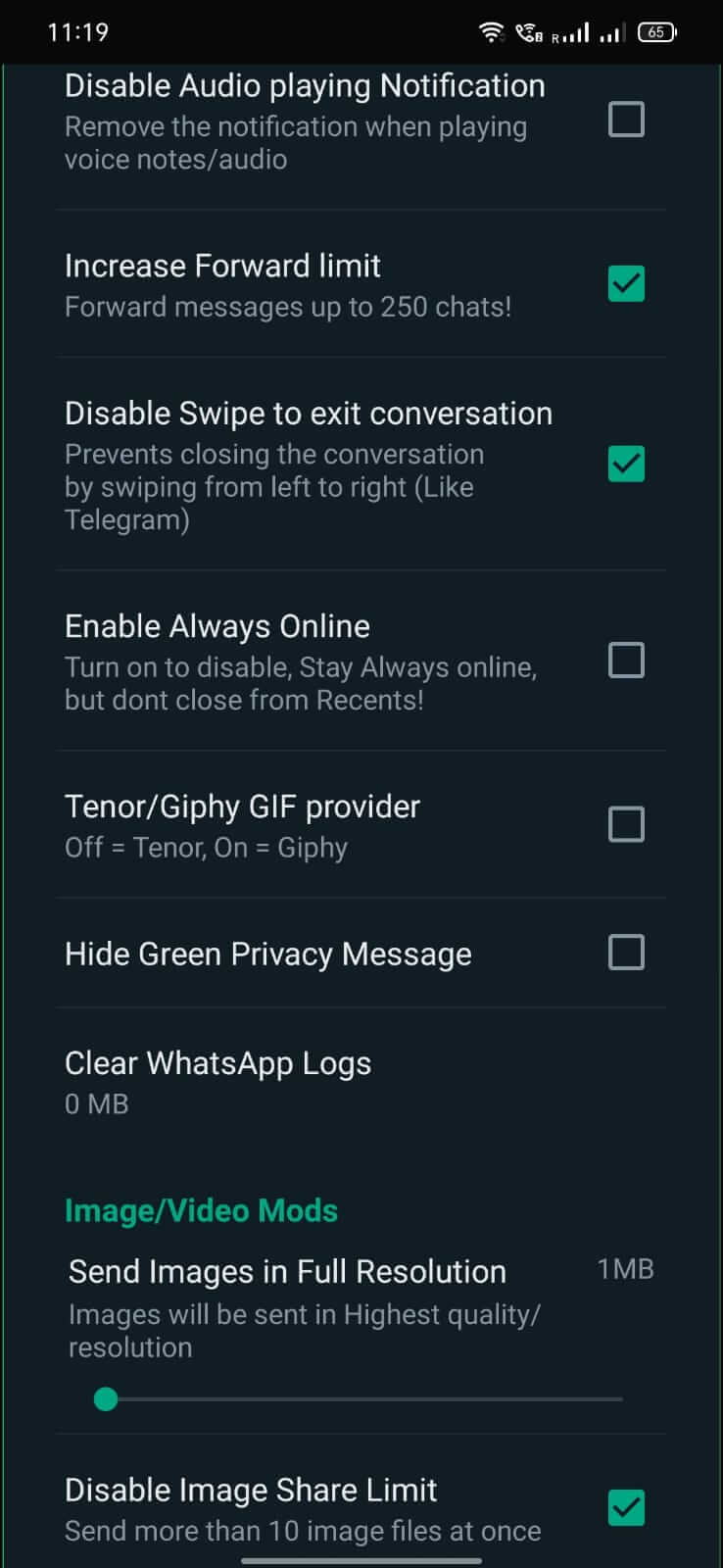 NA7 WhatsApp screenshot