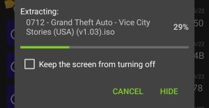 Wait for the extraction process to get completed
