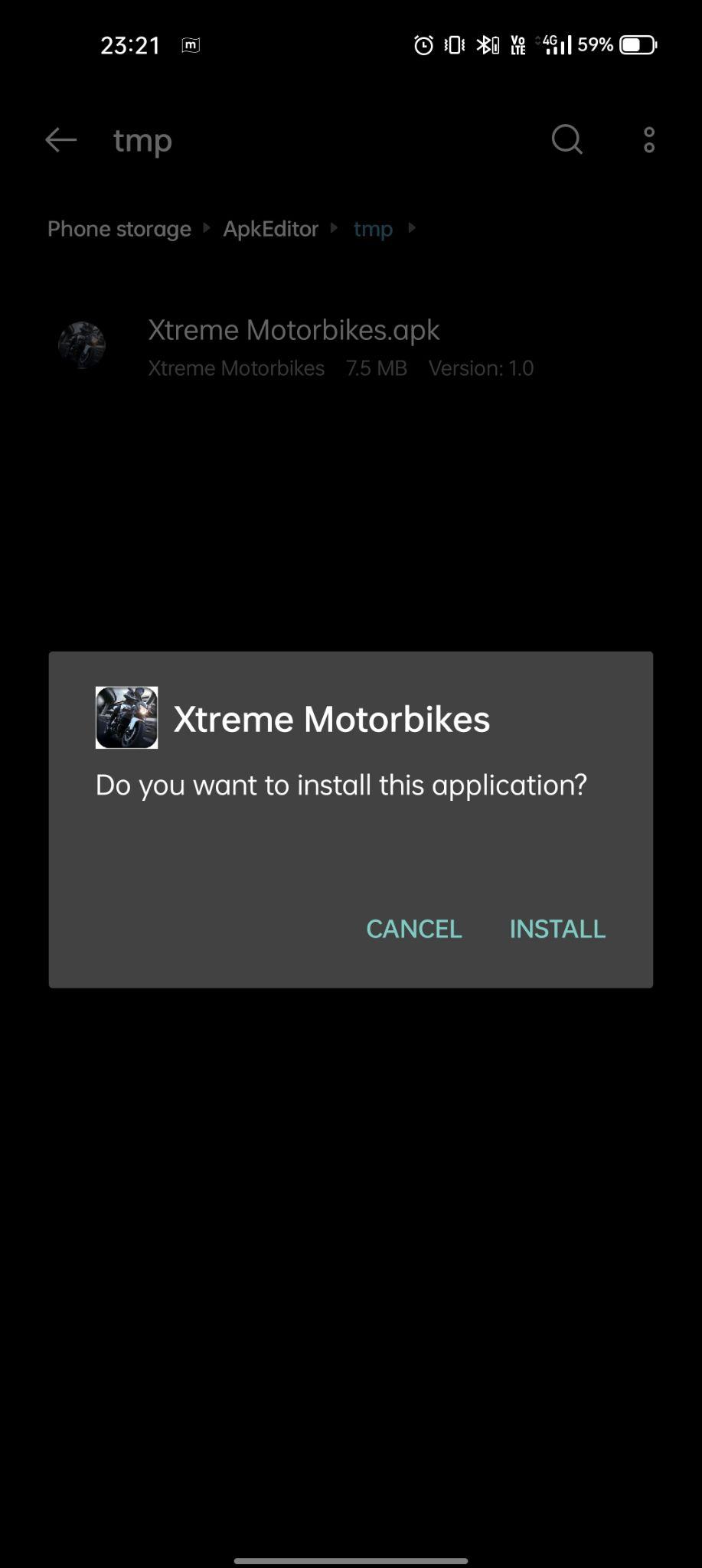 click on install