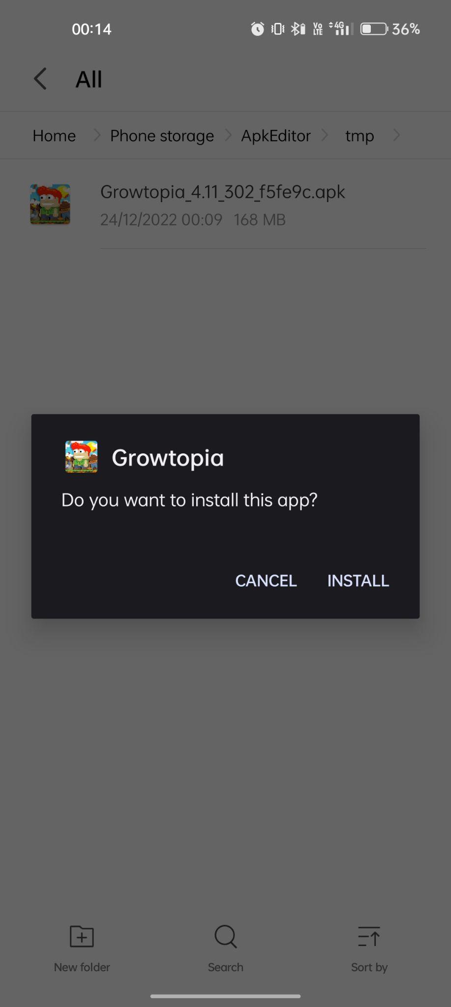 click on install