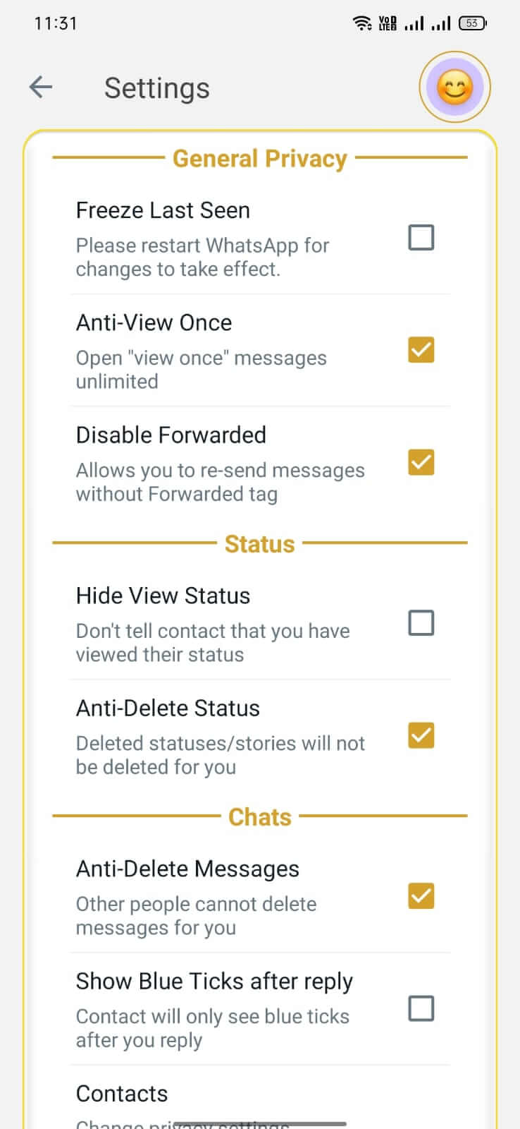 NA5 WhatsApp screenshot