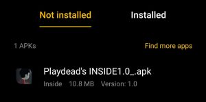 locate the apk file