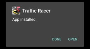 traffic racer mod apk installed