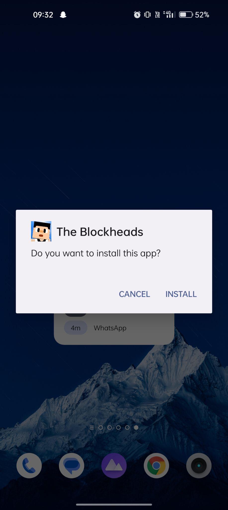 click on install