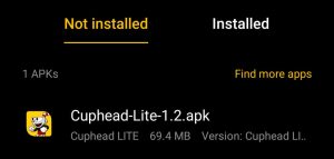 cuphead lite apk file downloaded