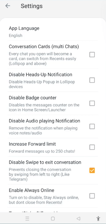 Delta YoWhatsApp screenshot